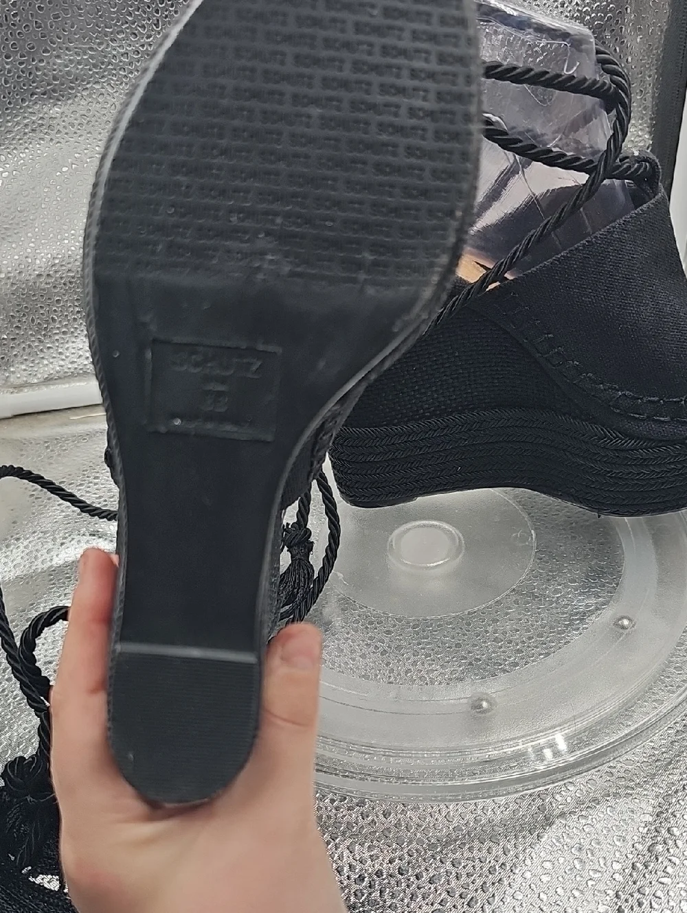 P Black SCHUTZ 5.5 Wedge Sz 8B - Picture 7 of 7